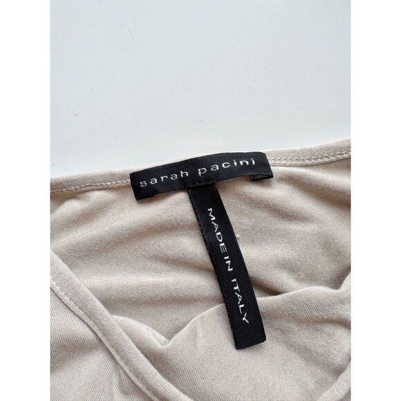 SARAH PACINI Neelah Taupe Beige Modal Jersey Scoop Neck Tank Top, Size 4/XL - Picture 8 of 11